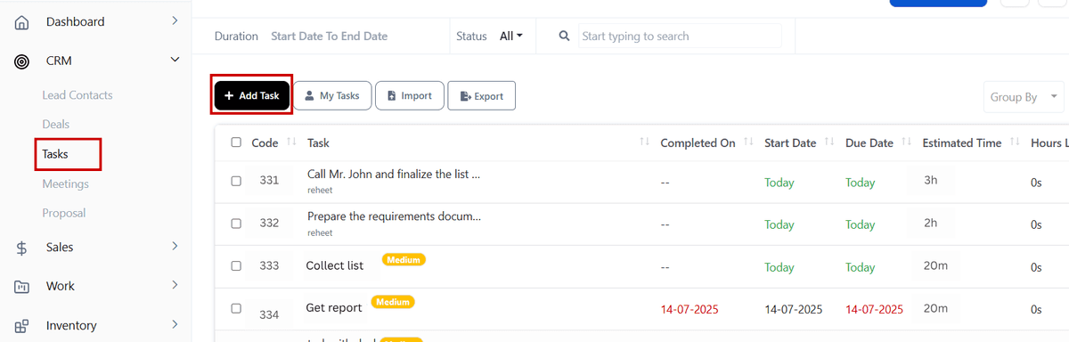 Add task Add task