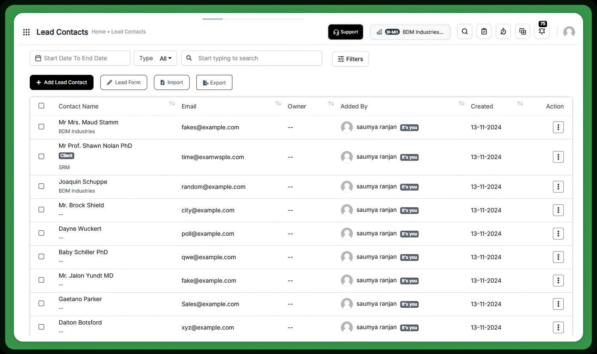 Leads & Opportunity Management
