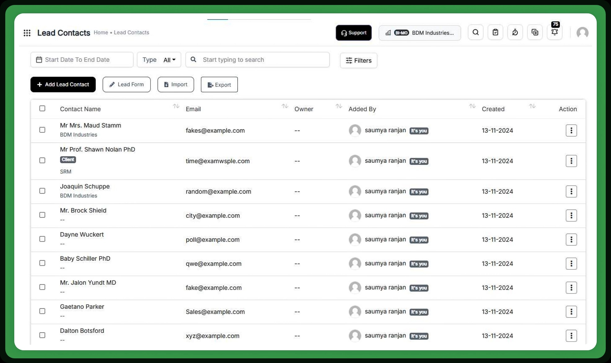Leads & Opportunity Management