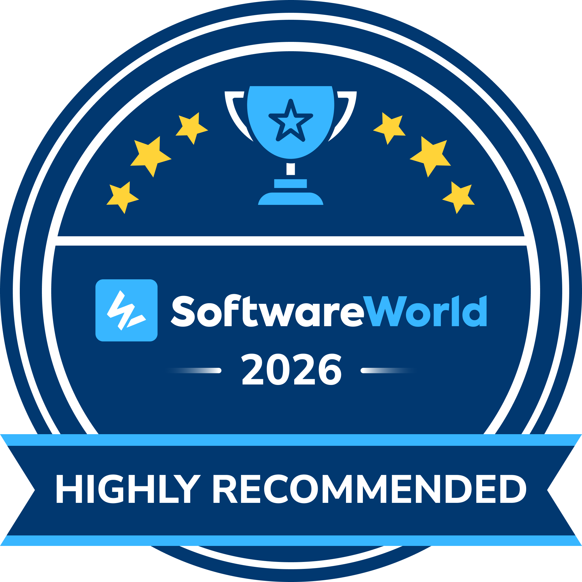 SoftwareWorld 2026 Highly Recommended award