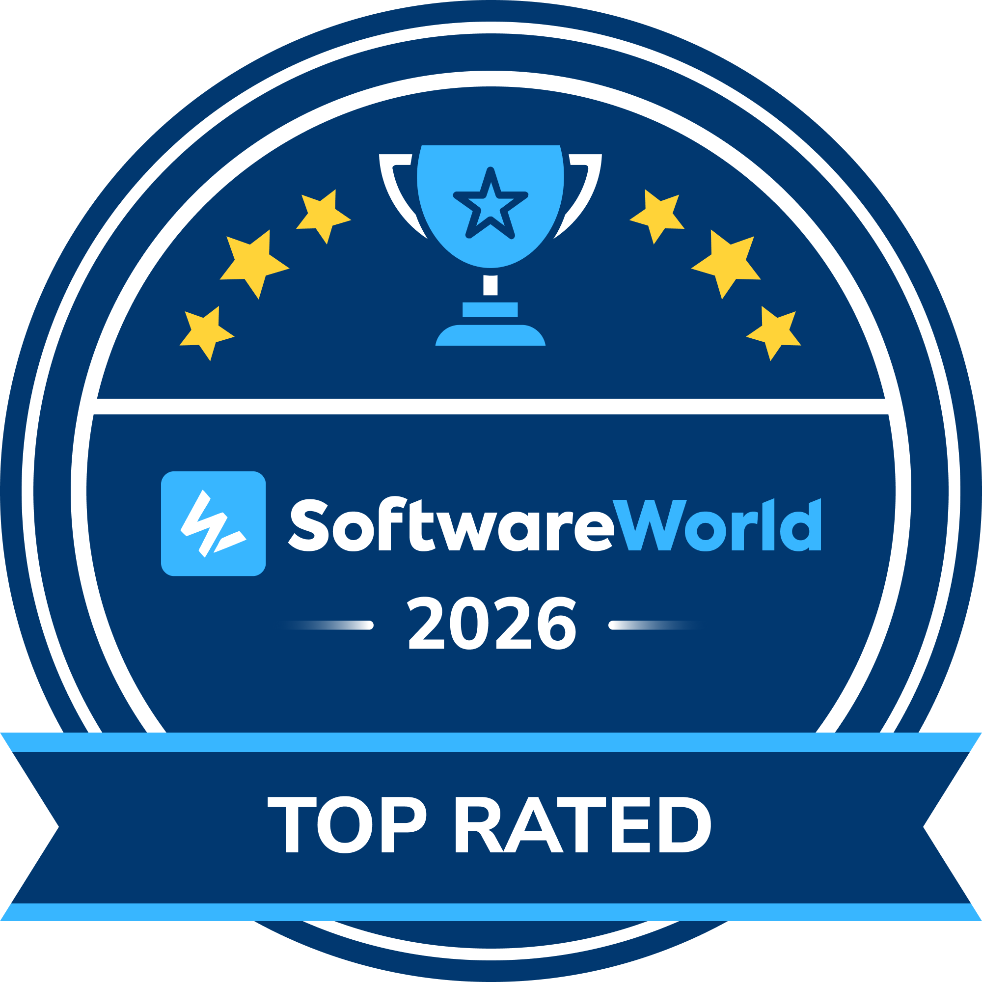 SoftwareWorld 2026 Top Rated award